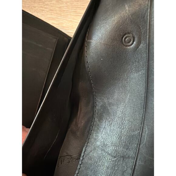 Coach Black Leather Envelope Slim Skinny Flap Continental Snap Wallet Clutch - Picture 5 of 9